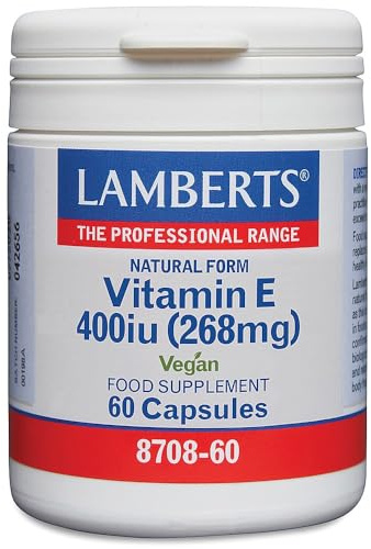 LAMBERTS Vitamina E Natural 400Ui 60 Cápsulas für Anwender, ideal für den täglichen Einsatz, mit Ref. 1661-00040