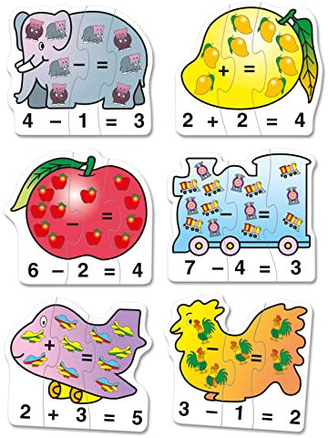 Bino Puzzle ab 3 Jahren, Lernspielzeug (Puzzle für Kinder, fördert das Verständnis von Zahlen, Rechenspiel zum Aufbau erster Mathe-Kenntnisse, Größe ca. 57 x 9 x 14 cm), Mehrfarbig