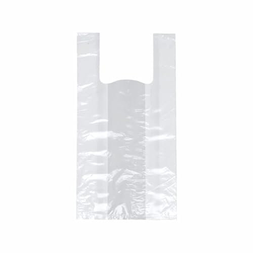 PAPSTAR 4000 Hemdchen-Tragetaschen, HDPE 42 cm x 21 cm x 13 cm Weiss, Stärke: 11 My