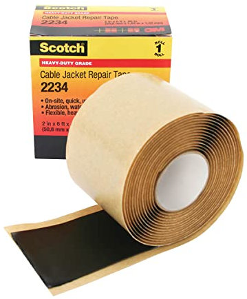 Scotch Cable Jacket Tape 2234, 2 in x 6 ft, Black