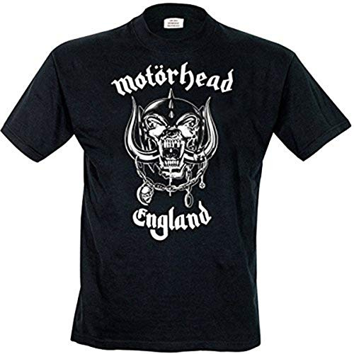 Motorhead Men's England Regular Fit Round Collar Short Sleeve T-Shirt, Black, XX-Large