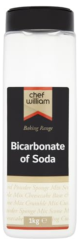 Chef William Bicarbonate of Soda, 1kg | Essential raising agent for baking, perfect for commercial kitchens, home baking, and versatile cleaning tasks.