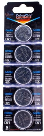 5 BATTERIE A BOTTONE CR2450 LITIO 3 V PILE CR 2450