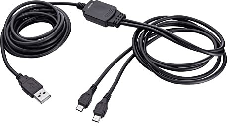 Trust GXT 222 - Cable de Carga y Juego para mandos de PS4, 3,5 Metros, Negro