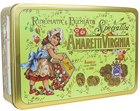 Amaretti Virginia - Rinomata e Premiata Specialita Soft Amaretti - Green Gold Tin - 600g