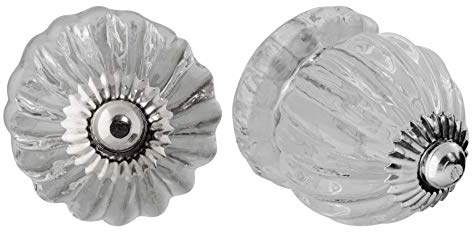 Nicola Spring Glass Cupboard Drawer Handle Knobs - Pack of 12
