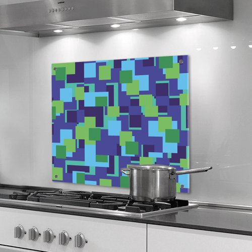 designersgroup - Küchenrückwand aus Plexiglas - Motiv: grüne Quadrate - Format 60 x 90 cm (Höhe x Breite) - stylischer Wandschutz und Spritzschutz für Herd, Küche und Kochbereich - ohne Bohrlöcher (Silikonverklebung)