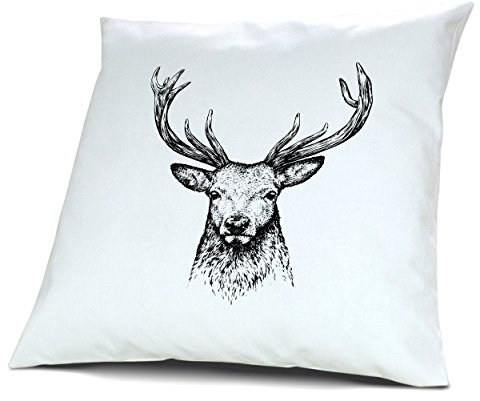digital print Kissen mit Design Hirsch Deer – Dekokissen Deko Kopfkissen Home Decor Sofa