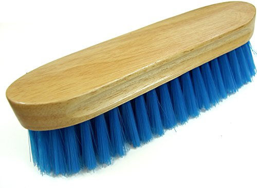 Intrepid International Bedford Blue Horse Brush 9 - Nylon Bristles Brush with Wood Block for Horse Care and Horses Grooming Kit - Medium to Soft Bristles