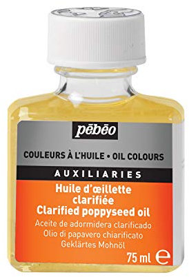 Pébéo – Huile Œillette Clarifiée 75 ML – Diluant Peinture à Huile Œillette – Huile d’Œillette Pour Préparer Vos Couleurs – Auxiliaire à l’Huile Pébéo - Flacon 75 ml