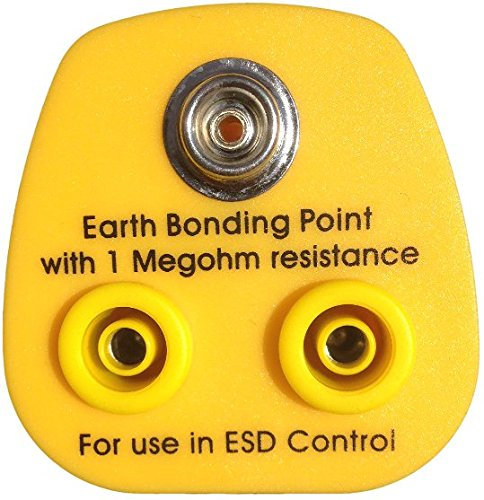 ELIMISTAT® Anti-Static ESD Grounding Plug UK - 2 x 4mm Banana Sockets and 1 x 10mm Stud (Premium Quality)