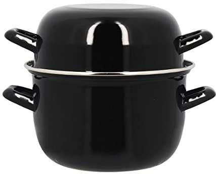 MENASTYL - Marmite à moules 18cm 2L7 avec écriture en acier émaillé, parfaite pour des moules comme au restaurant ! - 3645567
