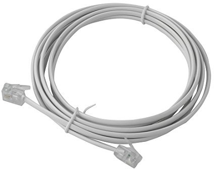 Uxcell RJ11 Telephone Cable, 2M 6P2C RJ11 to RJ11 Module Extension Lead Phone Cord for DSL Modems, 6.56Ft Ethernet Network Cable High Speed Data Transfer for Landline Telephone Fax, 1 Pcs