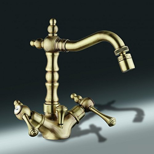 Casa Padrino Luxus Bad Zubehör - Jugendstil Retro Bidet Armatur Einlochbatterie Altgold/Bronze Serie Milano - Made in Italy