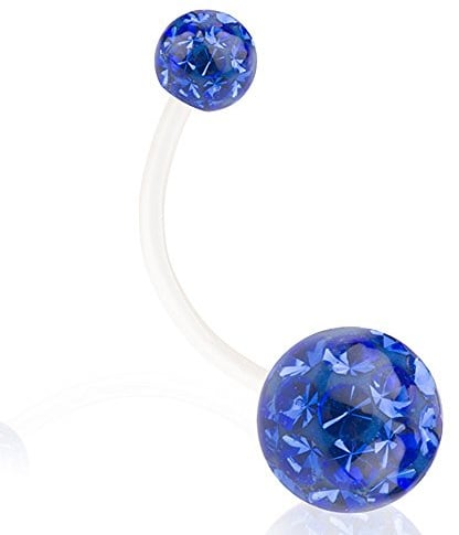 Piercingfaktor Bauchnabel Piercing Bioflex Bauch Bauchnabel Piercing Anhänger Kristall Schwangerschaft Zwei Kugel