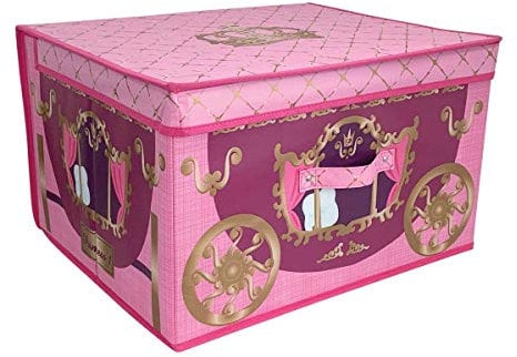 Childrens Girls Fairytale Carriage Design Folding Bedroom Storage Chest (One Size) (Fuchsia/Purple)