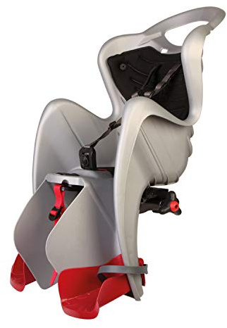 b bellelli Mr Fox - Fahrradrücksitz für Kinder bis 22 kg, von 3 bis 8 Jahren - Fixierung am Gepäckträger - Silber
