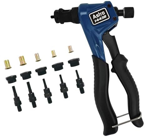 Astro Pneumatic Tool 1443B Kit d'écrous à rivets manuels professionnels SAE et métriques avec écrous à rivets