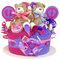 MomsStory - Windeltorte Zwillinge | Teddy Bär & Löwe | Geschenk zur Geburt, Taufe, Babyshower | 1 Stöckig (Lila/Pink)