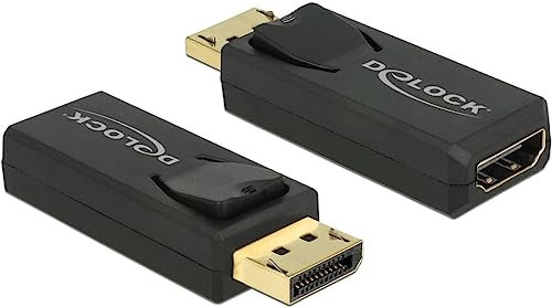 Delock 65573 Adapter Displayport 1.2 Stecker > HDMI Buchse 4K Aktiv schwarz,