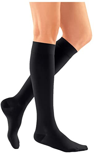 medi mJ-1 cato Kompressions-Kniestrümpfe mit Schachbrettmuster 80 DEN | Länge L2 | Jet Black | Größe L | For Men