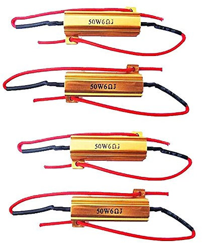 E Support 4 x Lastwiderstand, 50 W, 6 Ohm, Fix-Blinker, Blitzlicht, Nebelscheinwerfer, Decoder