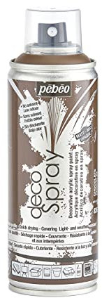 PEBEO - Peinture Acrylique en Spray - Pour la Décoration Multi Supports en Intérieur et Extérieur - Base Eau, Faible Odeur - 200 ml - Finition Mate - Coloris Chocolat