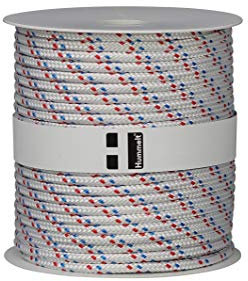 Hummelt Rope Schot Seil Polyesterseil 4mm 100m weiß/blau/rot auf Rolle