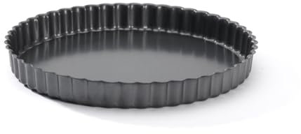 De Buyer - Moule à tarte cannelé rond à fond amovible - Diamètre 24 cm -, Noir