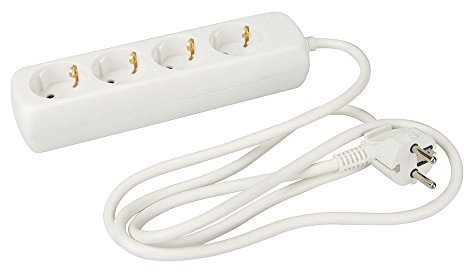 Power Master 641564 Vierfach-Steckdosenleiste, Steckertyp F („Schukostecker“) 4-fach, 1,5 m