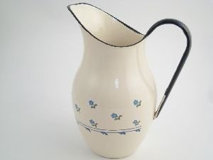 Münder Email - Wasserkanne/Wasserkrug/Krug - / Kanne - 2,5Ltr. - Blümchen - Emaille