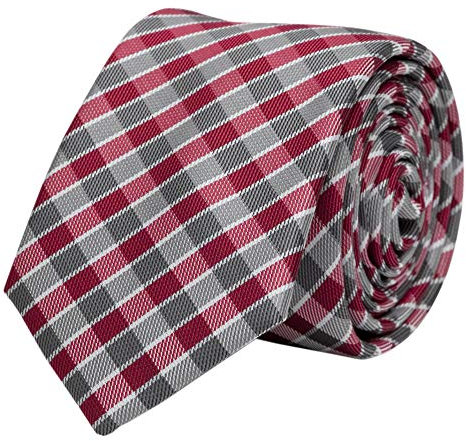 Fabio Farini - Elegante Herren Krawatte kariert - 8cm Breite in verschiedenen Farben - Schlips mit Karomuster Mehrfarbig Grau Rot Weiß