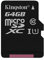 Kingston SDC10G2/64GBSP 64 GB UHS Class 1/Class10 micro SDXC UHS-I Flash Memory Card, Black