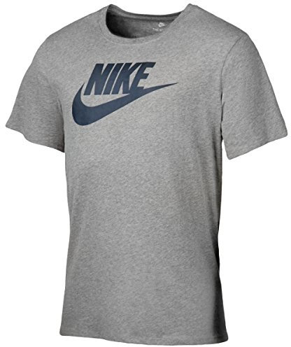 Nike Men's Futura Icon Short Sleeve T-shirt - Carbon Heather/Carbon Heather/Obsidian, X-Large