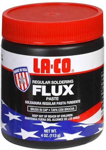 LA-CO 22194 -Water Soluble, All Weather Copper Flux Paste for Soldering, Brush in Cap, Developed for Plumbing, 4 oz, Made in USA