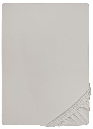 biberna Jersey-Elastic-Spannbetttuch 0077866 (Matratzenhöhe max. 25 cm) 1x 120x200 cm - 130x220 cm, sturmgrau