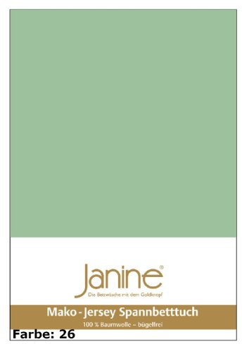 Janine Mako Jersey Spannbettlaken in 36 Farben 150x200 in lind