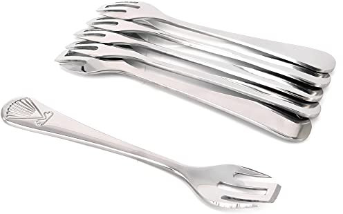 cozydiscount Ensemble de 6 - Fourchette à Huitres - Avec Dent de Section - Inox 18/10
