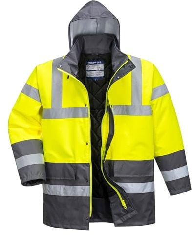 Portwest Warnschutz Kontrast Traffic-Jacke, Größe: XL, Farbe: Gelb/Grau, S466YGYXL
