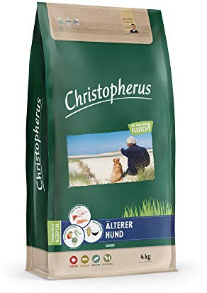 Christopherus Senior, Vollnahrung für den älteren Hund ab dem 6. Lebensjahr, Trockenfutter, Geflügel, Lamm, Ei, Reis, Krokettengröße ca. 1 cm, Älterer Hund, 4 kg
