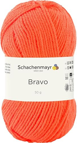 Schachenmayr Bravo 9801211-08279 neonorange Handstrickgarn, Häkelgarn