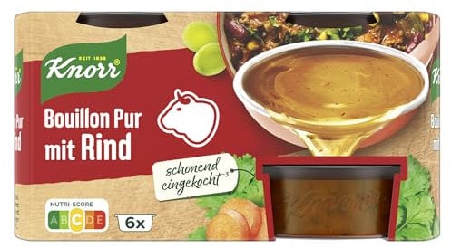 Knorr Bouillon Pur mit Rind leckere Rinderbrühe mit vollem Geschmack 6x 28 g