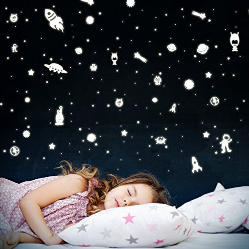 WANDKINGS Weltall XL-Set Wandsticker / 359 Sticker/Fluoreszierend & im Dunkeln Leuchtend