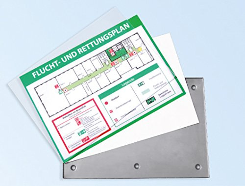 Kassettenschild A4 297x210 mm Schnellwechselrahmen Acrylglas Edelstahlrahmen Büroschild Hinweisschild Türschild Fluchtwegschild