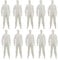 Dapetz ® Disposable Work Overall with Hood, Chemical Protection Hazmat Large 128cm 50 White Paper Coverall Suit, Industrial Safety Workwear For Men, Women 10 Pc