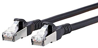 METZ Connect 1308452000-E RJ45 Netzwerkkabel, Patchkabel CAT 6a S/FTP 2.00m Schwarz mit Rastnasensch