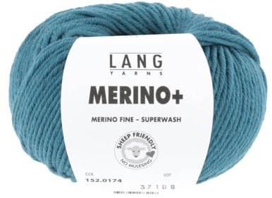 LANG YARNS Merino + - Farbe: Atlantik (0174) - 50 g / ca. 90 m Wolle