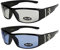 2er Pack Choppers 6608 X0 Sonnenbrillen Herren Damen Brille - 1x Modell 14 (schwarz glänzend/annährend transparent) und 1x Modell 13 (schwarz glänzend/nur ganz gering blau getönt) - Modell 14 + 13 -