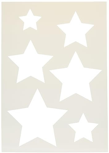 Efco Schablone mit Sternmotiv, 6 Designs, aus Kunststoff, transparent, DIN A5