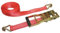 Kerbl 37173 long-lever cricchetto di tensionamento cinghia 2 pezzi (meccanismo di chiusura e gancio), 8 m/50 mm ergonomico 2500/5000 kg, colore: rosso